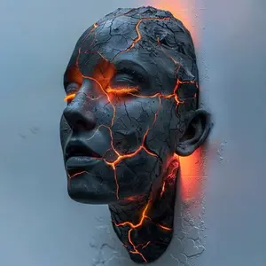 Cross-Border New Product Cracked Soul Wall Light Broken Soul Wall Lamp Resin Crafts Wholesale