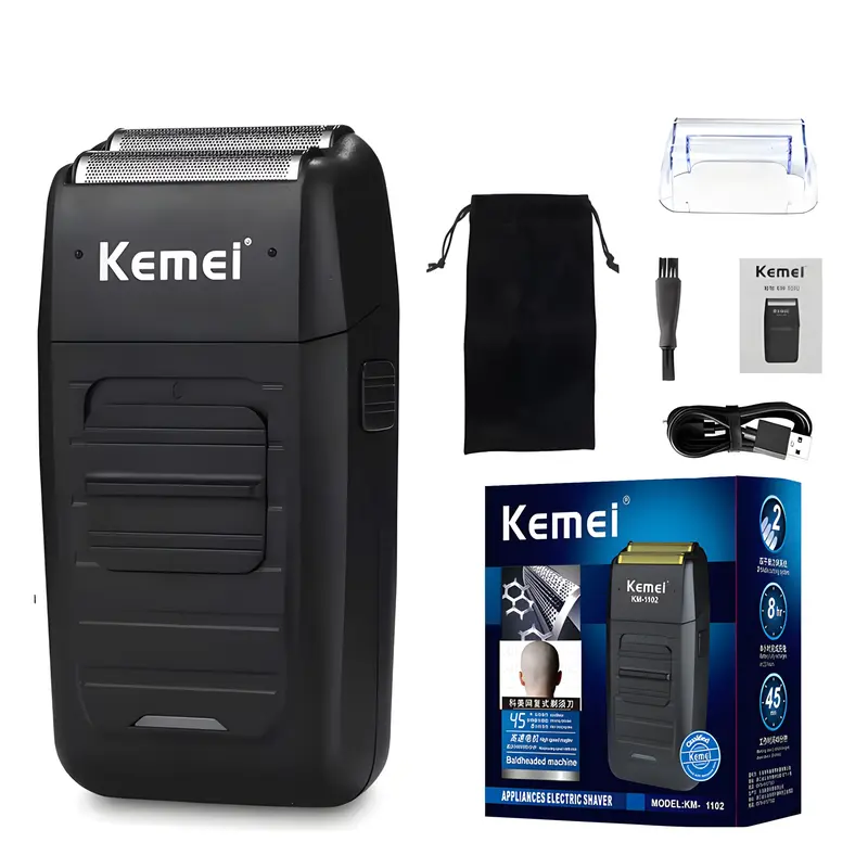 Reciprocating Dual-Mesh Electric Shaver, 1 Box USB-Rechargeable Wet & Dry Electric Razor, Men's Grooming Tool for Home & Travel, Cordless Portable Shaver, Shaving Tool