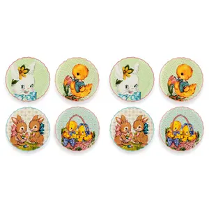 Mr. Cottontail 8 in. Ceramic Set of 8 Easter Plates
