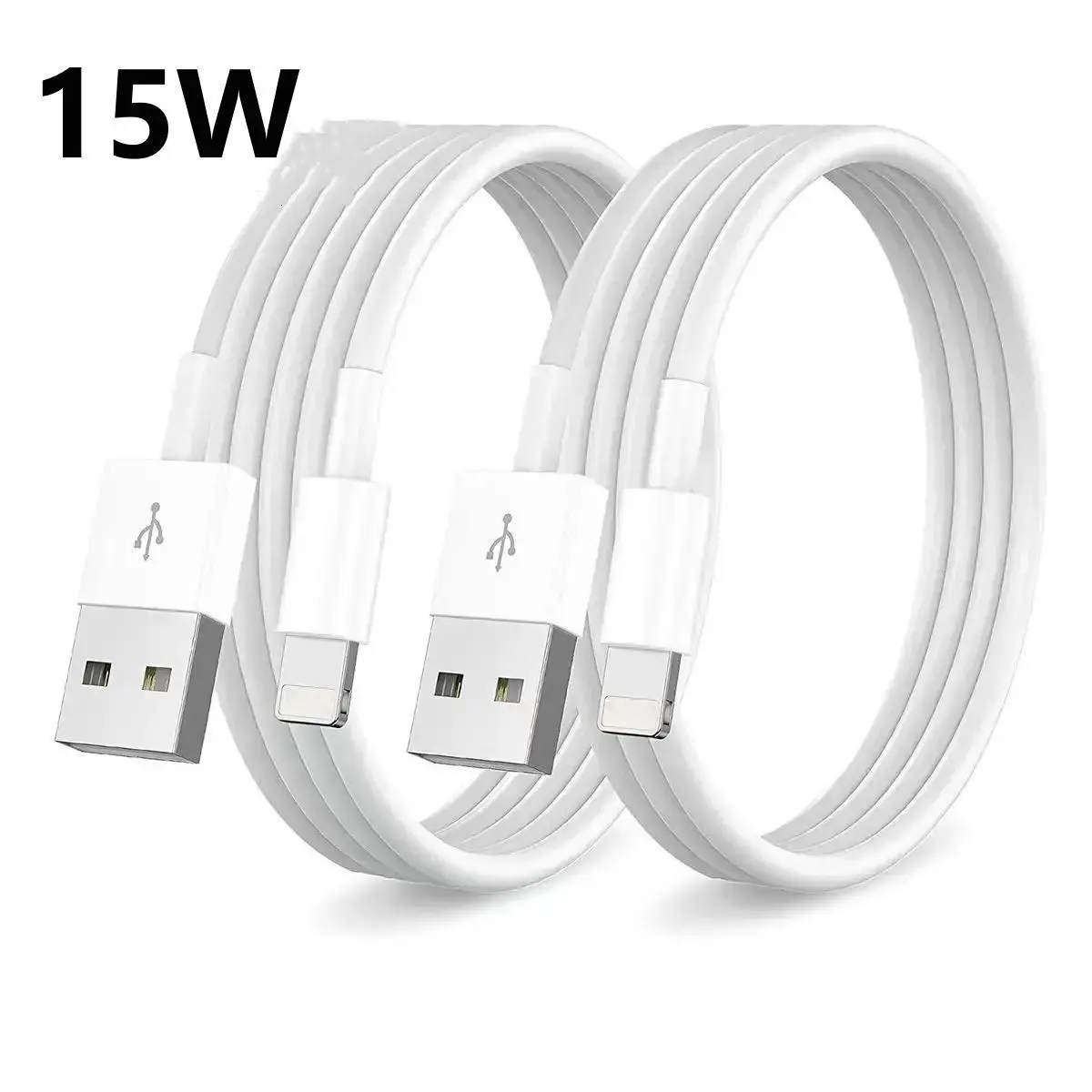2pc 15W USB-A Fast Charging Data Cable, Fast Charging USB Data Cable, Portable Cable for iPhone iPad, Mobile Phone Accessories, USB Cord for Charger &