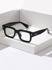 Men's Plastic Square Glasses, Square Frames Glasses, Classic Business Formal Style, Suitable for Commuting, Streetwear, Summer Beach Vacation Outdoor Travel, Square Frame Eyeglasses