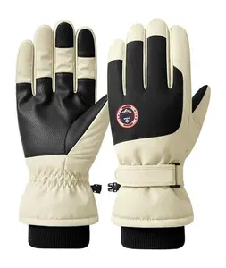 1 Pair Winter Ski Outdoor Riding Waterproof Windproof Anti-Freezing Anti-Slip Thermal Lined Thick Touchscreen Motorcycle Gloves For Men Fleece Gloves Added Fluff