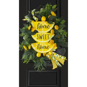 🍋 Summer Lemon Wreath – Home Sweet Home Door Decor 🍋