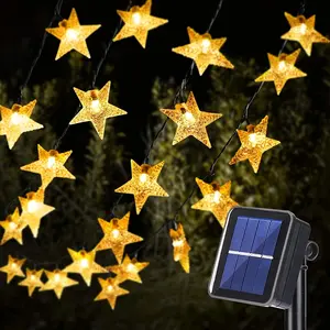 Solar String Lights Outdoor, Solar Powered Star String Lights, 30ft 100LED Waterproof Christmas String Lights for Gardens Patio Landscape Xmas Tree Decorations(Warm White) tacky christmas custom ornaments