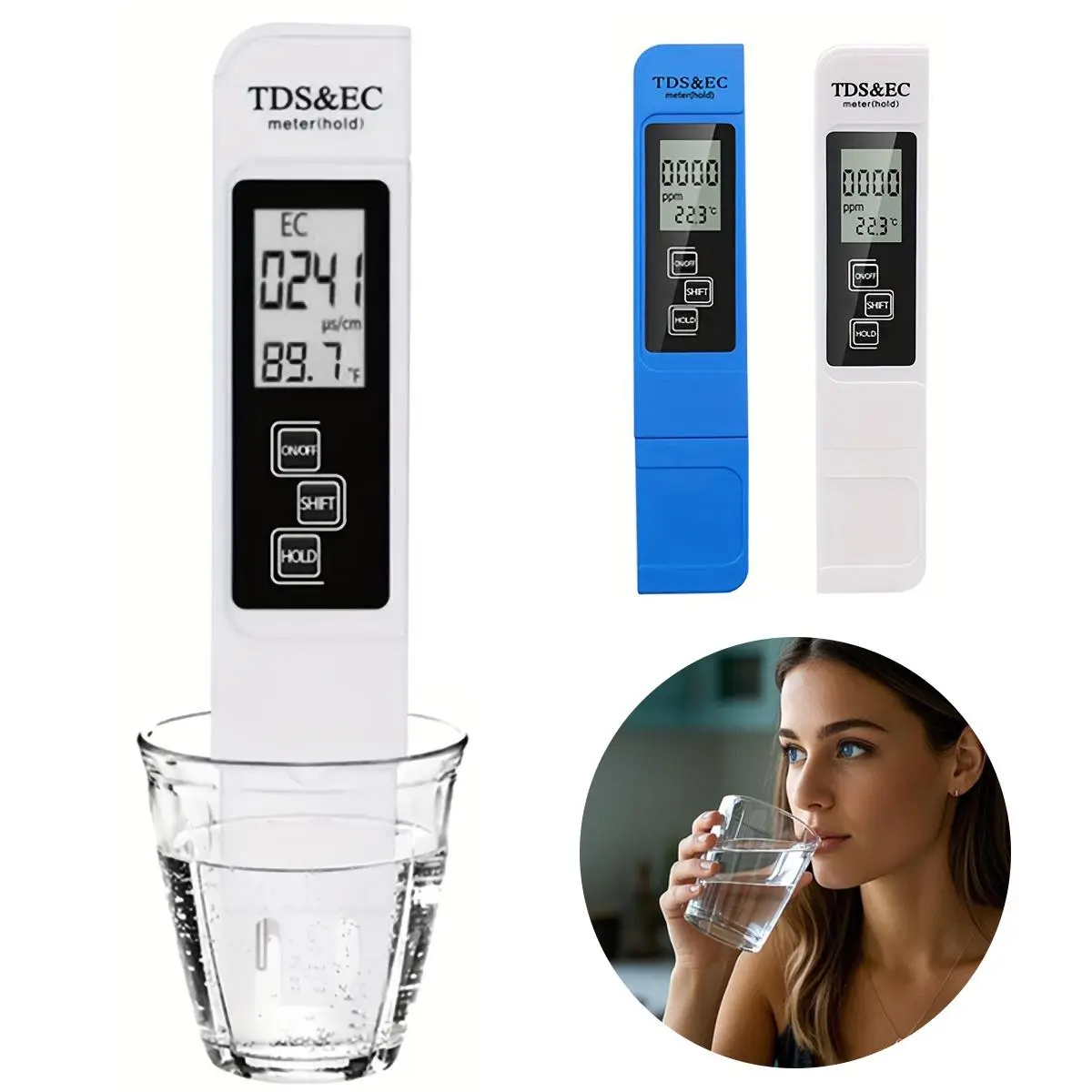 Portable TDS Water Quality Tester, Multi-functional High-precision Self-contained Purity Detector, Drinking Water Kitchen Appliance Accessories