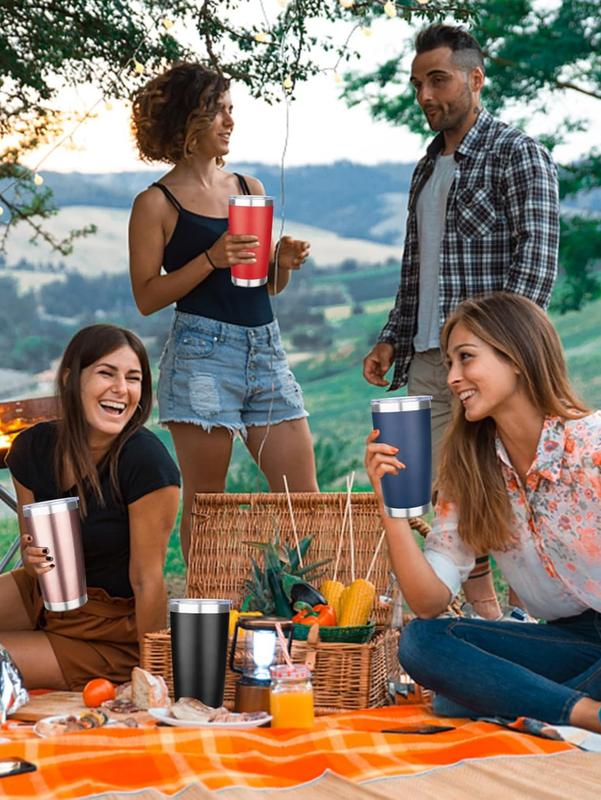 LMMAKE 20oz Tumbler Stainless Steel Tumbler Cup with Lid Vacuum Insulated Double Wall Travel Mug, Durable Powder Coated Travel Coffee Tumbler Mug for Hot & Cold Drinks, 1 Pack