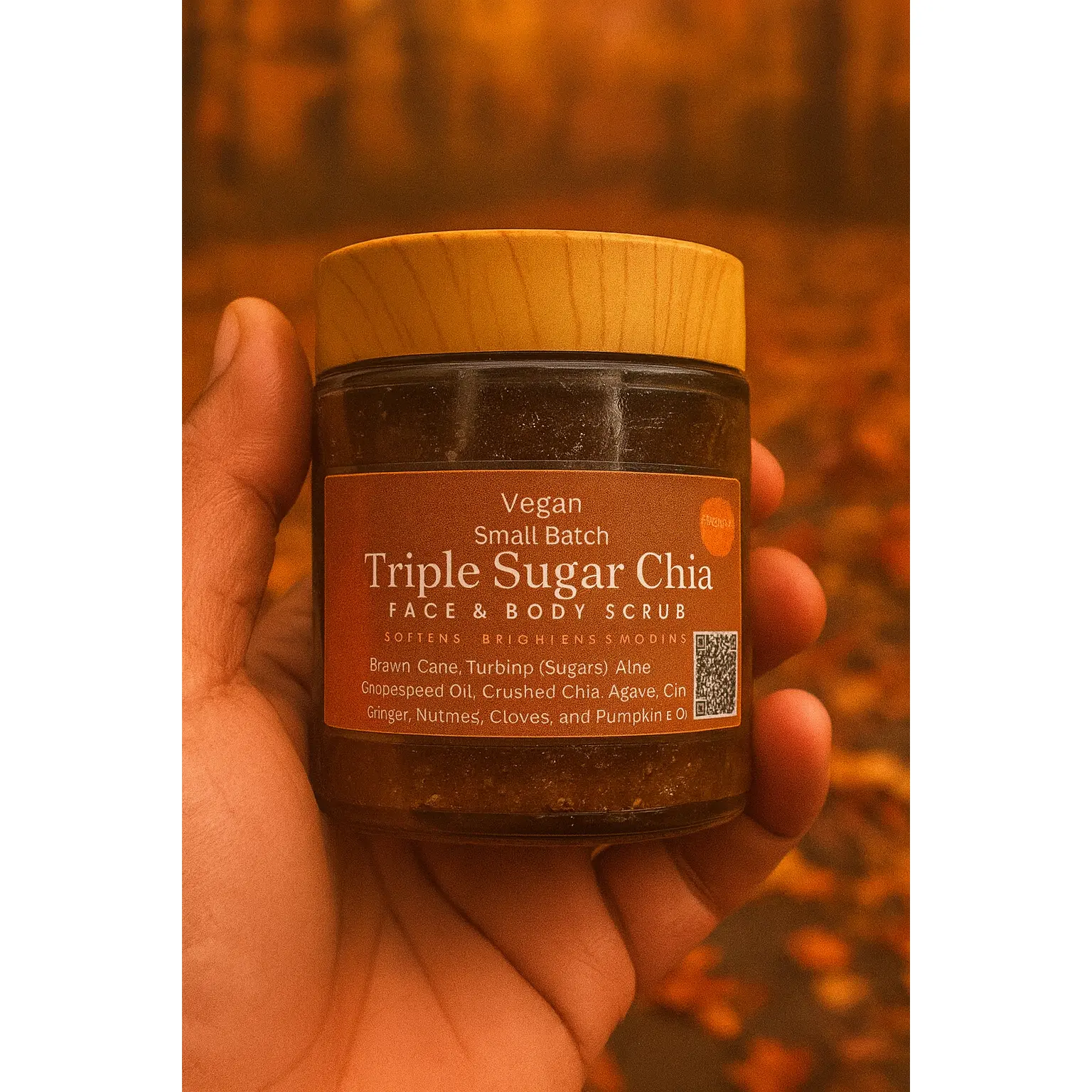 Pumpkin Spice -Triple Sugar Glow Scrub –Face & Body Exfoliating Skin-Softening Scrub