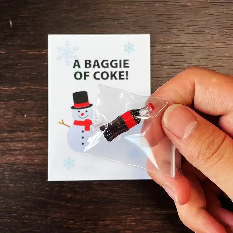 10 Pack Fun Prank Gifts, Resin Coca-Cola Bags, Novelty Card Presents, Holiday Party Supplies, Funny Jokes for Festive Occasions, Baggie, Decoration, Simulated Cola Packets