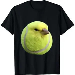 Humorous Tennis Bird Meme Brain Rot T-Shirt for Generation Z