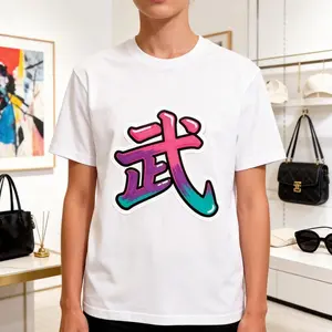 Y2K Wu-Tang Streetwear Oversized Graphic Tee Women | Retro 90s Chinese Character Print Tshirt for Summer, Aesthetic Streetwear Tops