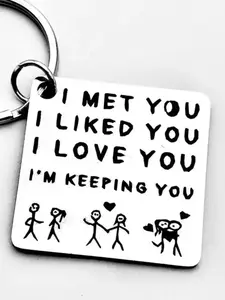 Romantic Couple Keychain with Love Quotes, Fireman Man Pendant, Valentine's Day Gift, Anniversary Present, Couples Exclusive Accessory