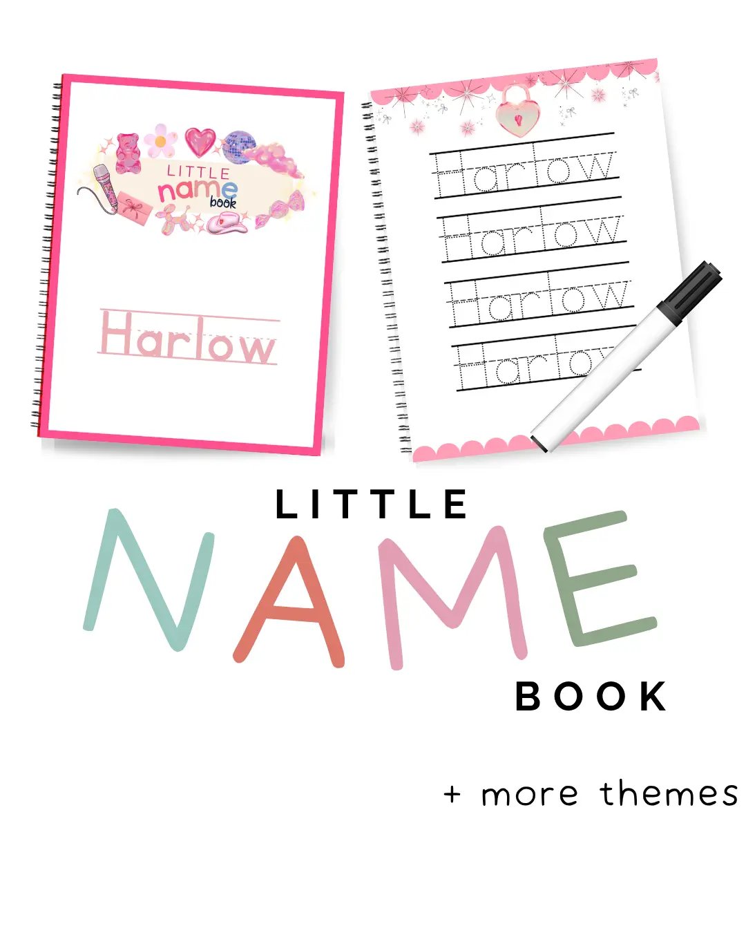 Custom Name Learning Book for Kids - REUSABLE Personalized Name Writing & Reading Practice by Little Book Co Custom Name Learning Book for Kids - REUSABLE Personalized Name Writing & Reading Practice by Little Book Co