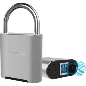 Padlock, Biometric Lock, Silver, Waterproof Locker Lock for Gym, School, Sports Ground