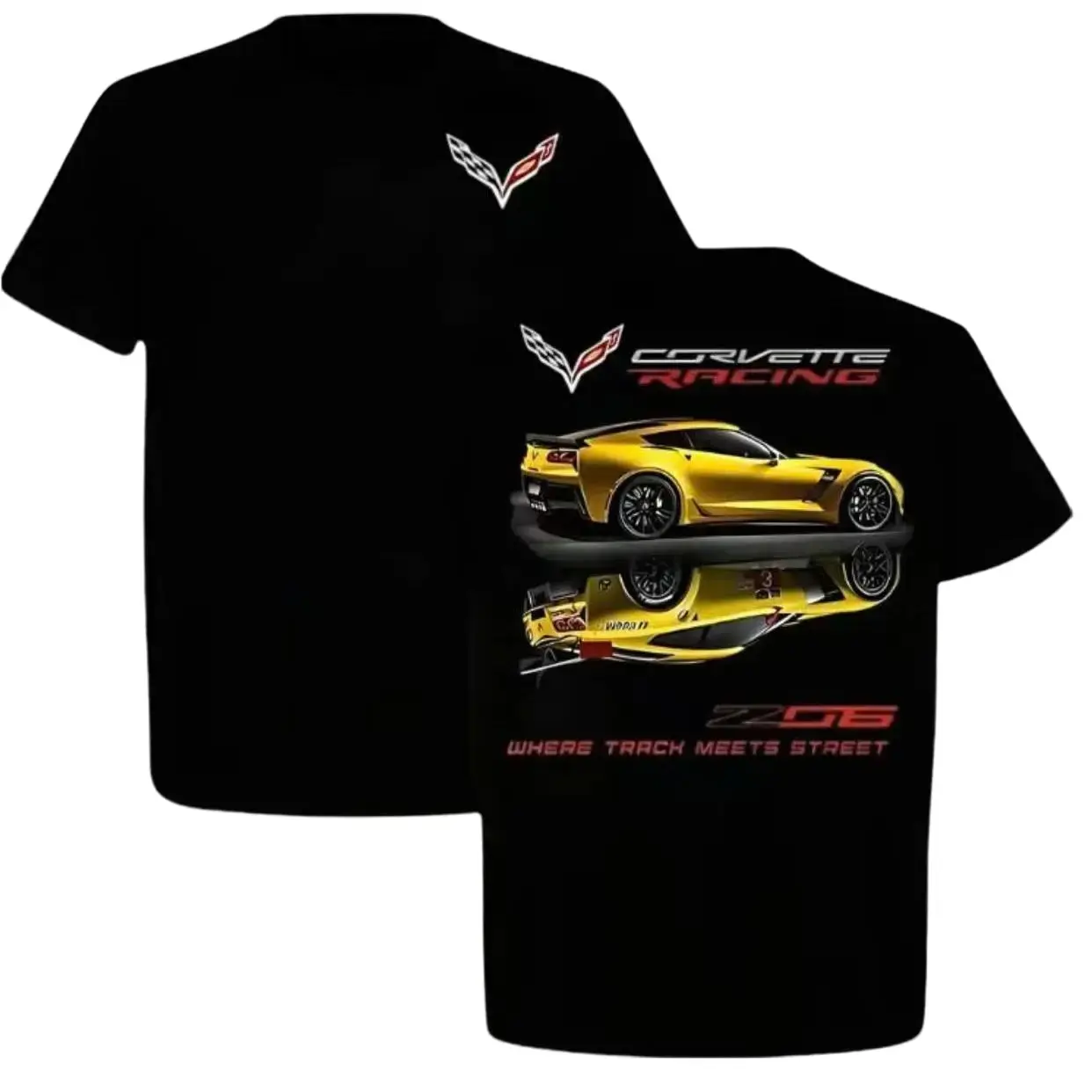 Corvette Z06 Racing T-Shirt, American Sports Car Graphic Tee for Enthusiasts