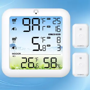 Digital Freezer Thermometer with Alarm Dual Probes Wireless Temperature Monitor 330FT Range Backlit Display 24H Max Min Record for Fridge Deep Freezer RV