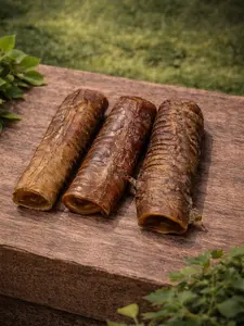 Loteria Treats La Tráquea Beef Trachea Crunch Tubes Natural Dog Chews with Glucosamine & Chondroitin for Dental Health