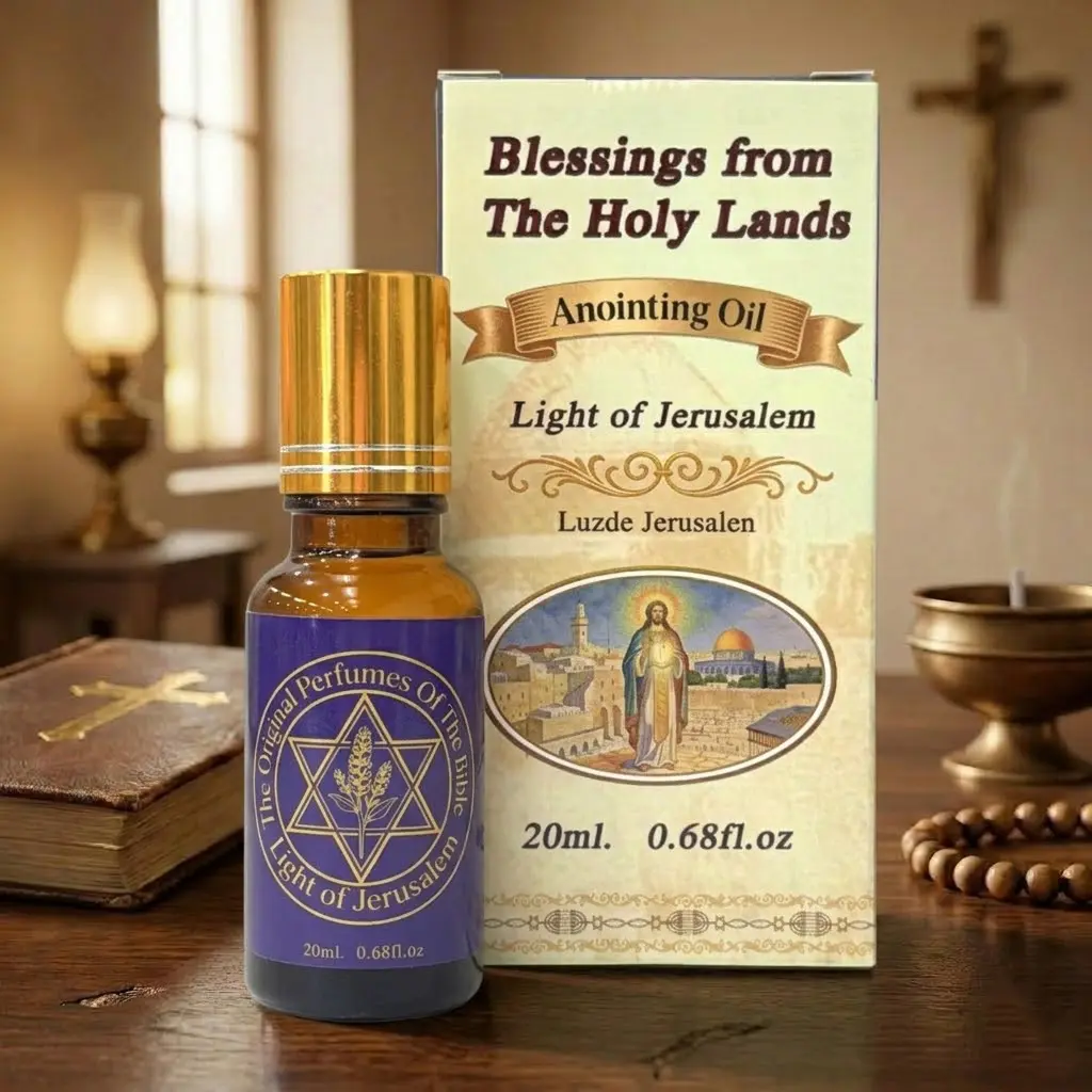 Holy Lands Blessings Anointing Biblical Perfume Essence - 20ml (0.68fl oz) Light of Jerusalem Sacred Prayer Natural Fragrance Oils, Spiritual Gift for Healing, Blessing