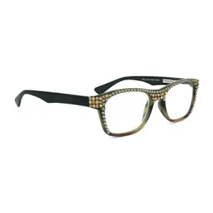 Kelly, (Bling) Women Reading Glasses W (Full Top) (Diamond, Light Colorado) Genuine European Crystals. +1.25 to +3, Retro, NY Fifth Avenue.