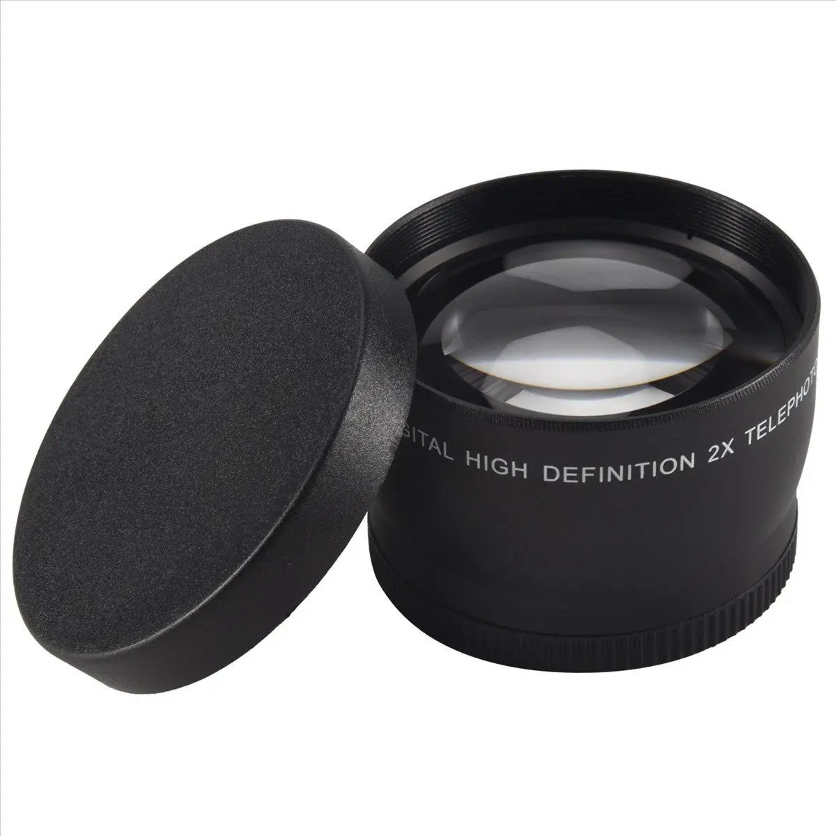 Aluminum Alloy 2X Teleconverter Lens, 58mm Telephoto Multiplier for Landscape Photography, Compatible with Canon, Nikon, Sony & Pentax 58mm Thread Lenses, Includes Lens Bag & Covers, 1 X Lens Bag, 1 X Front And Rear Lens Cover
