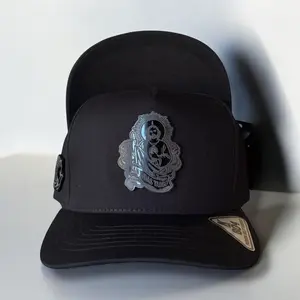 San Judas Hats Black/Red Snapback Curved Cap Unisex Cotton Casual Hat with Snapback Closure and Striking Red Accents Classic Baseball Cap