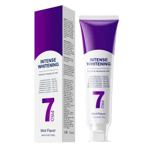 7 Pro Toothpaste, Purple Color-Correcting Whitening Support, Probiotics Formula, Mint Grape Flavor, Fresh Breath and Enamel Care for Daily Oral Cleaning