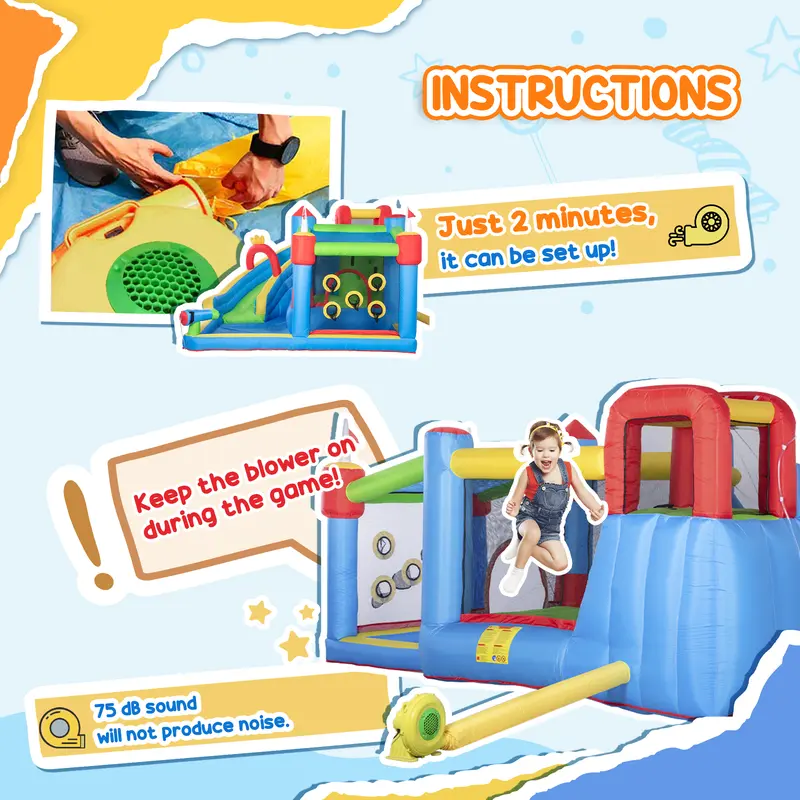 #tiktokshopbacktoschool Outsunny 5/6/8-in-1 Summervibes Inflatable Water Slide Kids Bounce House with Splash Pool Climbing Wall Air Pump Water Cannon Slide Trampoline Multifunction Durable Outdoor Backyard Fun #tiktokshopbacktoschool Outsunny 5/6/8-in-1 Summervibes Inflatable Water Slide Kids Bounce House with Splash Pool Climbing Wall Air Pump Water Cannon Slide Trampoline Multifunction Durable Outdoor Backyard Fun