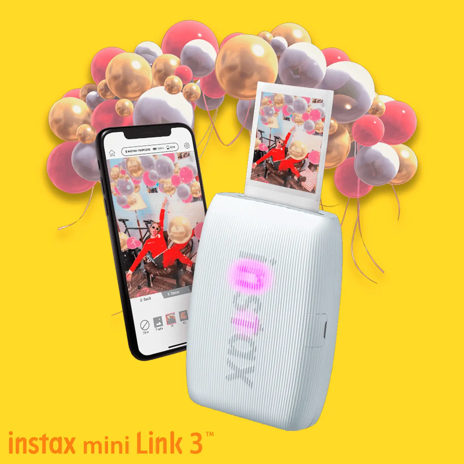 Fujifilm INSTAX MINI LINK 3 C WHITE BUNDLE