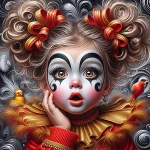 5D DIY Full Drill Round Diamond Painting - Diamond Art Kit Golden Curly Hair Mosaic, Canvas - DIY Decorative Painting, Home Wall Decor, Perfect for Halloween, Christmas, Independence Day, Birthday, and Anniversary Gifts, Diamond Painting Kits