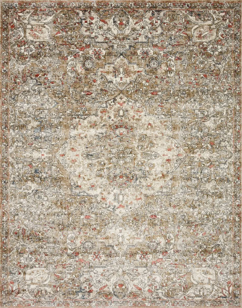 Loloi Rugs Saban Traditional Indoor Area Rug Sample - SABASAB-07SWBE160S, 18x18 in, Straw & Beige, Home Decor Items