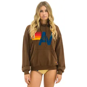 LOGO PULLOVER RELAXED HOODIE - CHOCOLATE