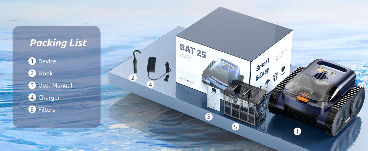 Cordless Robotic Pool Cleaner, Robotic Pool Vacuum for Inground Pools, Floor, Wall, Waterline and Drain Cleaning, 180 min Battery Life for Pool Up to 2150 Sq.ft