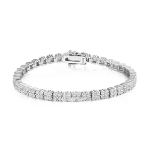 【#B423】Round Square Tennis Bracelet UCCIYO  Lab-Created Moissanite Chain Bracelet S925 Sterling Silver