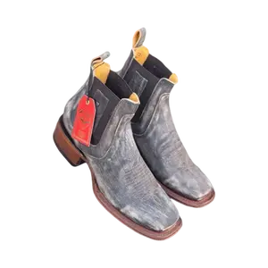 Botines Charros Quincy de Piel con Punta Cuadrada