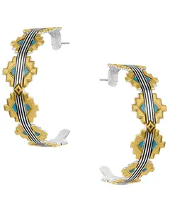 Montana Silversmiths Women's Southwestern Hoop Earrings - Er6154
