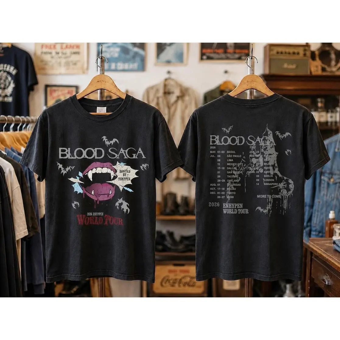 Comfort Colors Enhypennn World Tour 2026 T-Shirt, Blood Sagaa Merch Reprint T-Shirt, Gift for Fan