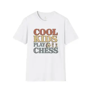 Grandmaster Goods™ Cool Kids Play Chess Unisex Retro Tee – Vintage Chess Graphic Shirt