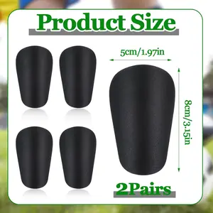 High-quality 2 pairs of mini shin guards, 3.94x 2.36inch black mini soccer shin guards, comfortable ultra-small shin guards suitable for all ages boys girls women men wear
