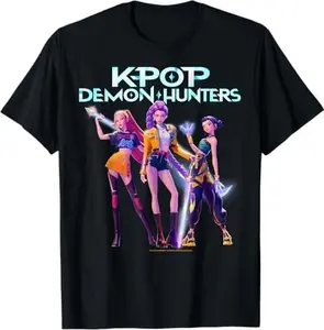 Kpop Demon Hunters Huntrix Heroic Poses Group Shot T-Shirt