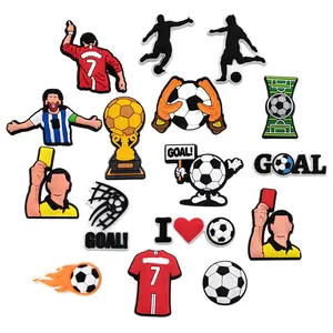 Cartoon Goal Croc Shoe Charms for Kids Boys Girls Women Men PVC Wristband Sandals Clog Accessories Party Favor with Dragon and Character Designs