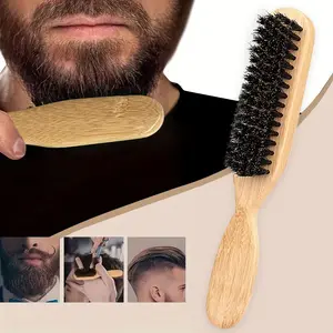 Bamboo Hair Brush for Detangling, Curly & Straight Hair, Bamboo Handle & Plastic Bristles, Reduces Static & Massages Scalp, Large Unisex Comb Hair Care Grooming