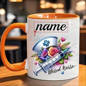 2026  1 Custom Nurse Mug - Personalized Name Design| Dishwasher Safe, Non-Slip, Polished Metal End, Reusable for Birthdays, Graduations, and Nursing School Commemorations - Available in 7 Colors, High-Quality Print