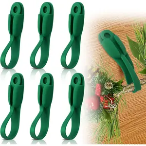 6 PCS Christmas Garland Hanger for Mantle Garland Hooks, Christmas Fireplace Stocking and Garland Hanger, Reusable Adhesive Wreath Hooks for Wreaths, Fireplace Mantle, Stairways Banister