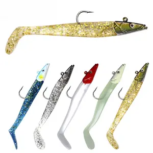 5-Pack Far-Throw Jig Lead Head Hooks Soft Bait, Realistic Lure Fish Sea Fishing Freshwater Universal Fake Bait