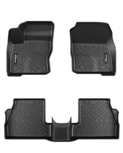GARVEE Floor Mats for 2012-2018 Ford Focus, TPE All Weather Focus Accessories Custom Fit Front 1st & 2nd Row Floor Liner, Black