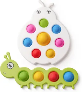 Fidget Popper Sensory Baby Toys for 10+ Months, Christmas Stocking Stuffers Push and Popping Busy Board, Montessori Toys for 1+ Years Old, Airplane Car Travel Toy for Toddlers 1-3 Stress Relief