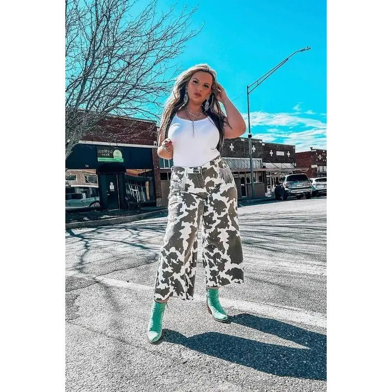 cow print pants - TikTok Shop