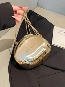 Women's Elegant Metallic Finish Hobo Bag, Fashionable Acrylic Dumpling Shaped Shoulder Bag for Daily Used, Casual Trendy Versatile High-quality Daily Commuting Bag