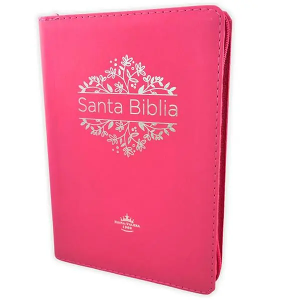 RV1960 Large-Print Bible with Red Jesus Words, Concordance, and Fuchsia Faux Leather Binding
