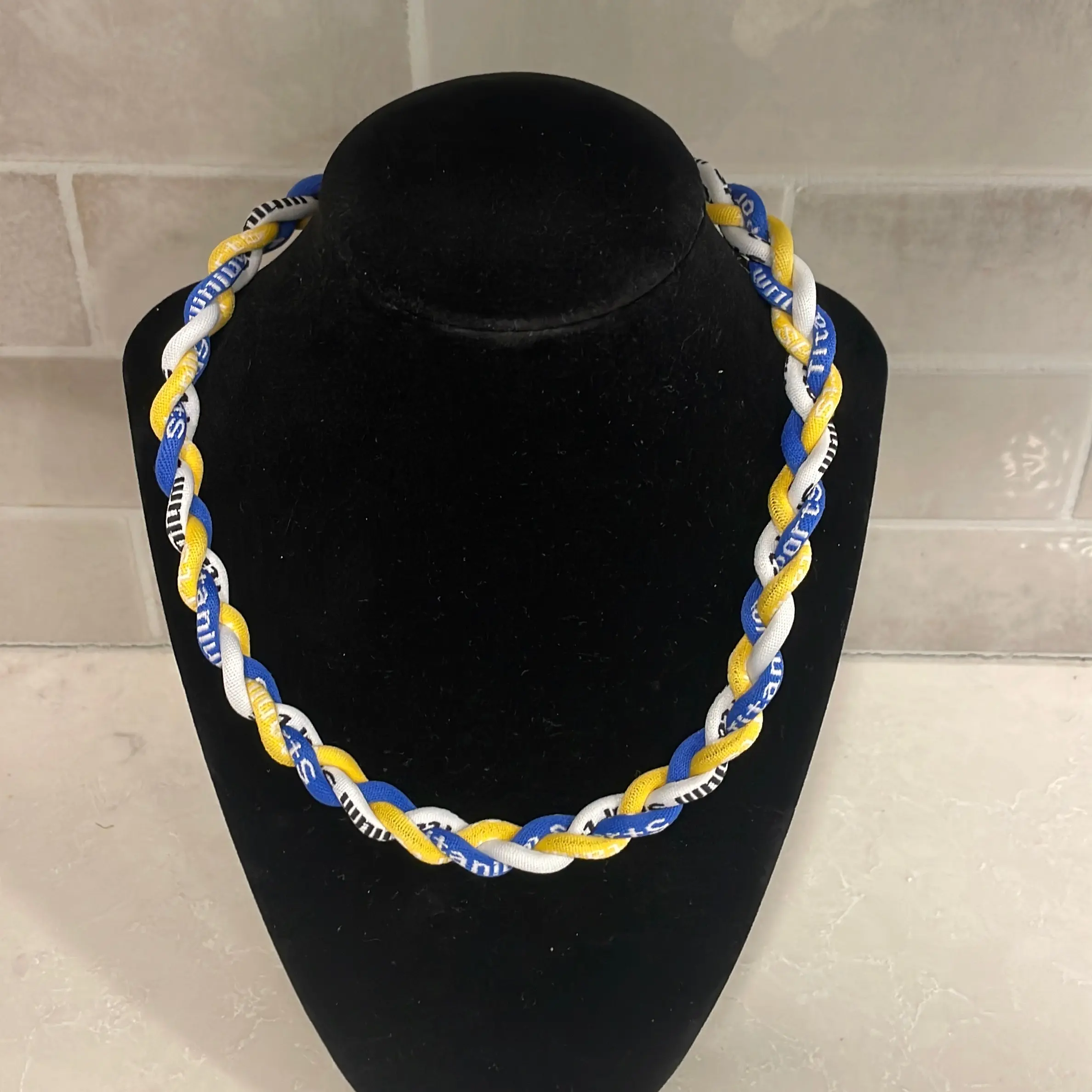 Baseball Braided Necklace Youth Tornado 3 Rope Braid Necklace 18 in baseball team