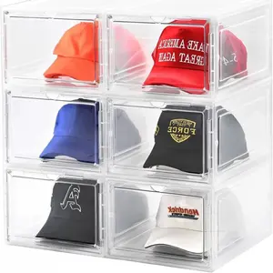 New Arrrival Vtopmart Hat/Closet Organizer for Baseball Caps,clothing with Clear Holder Box, Large Cap Storage with Sliding Tray, Stackable Rack Display Case & Magnetic Door, Christmas Hauls